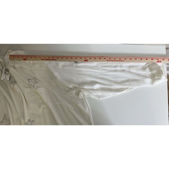 Torrid Taylor Shirt Size 5X White Gauze Silver Star Button Front Relaxed New NWt - Picture 9 of 12